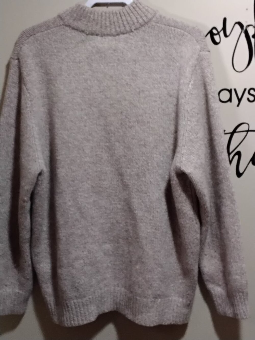 Vintage L.L. Bean Classic Ragg Wool Henley Sweater Mens XL Regular Oatmeal Marle - Picture 5 of 5